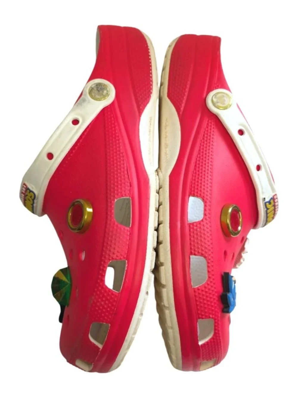 Crocs Sonic The Hedgehog Sega Red Classic Clogs Mens 10 Womens 12 w/ Jibbitz